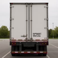 back of a semi truck with the VIN number