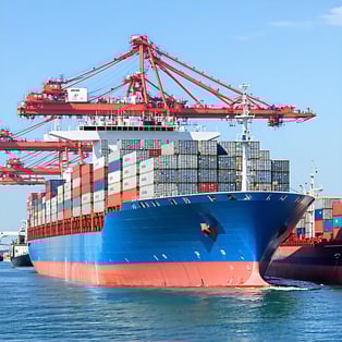 containership in port