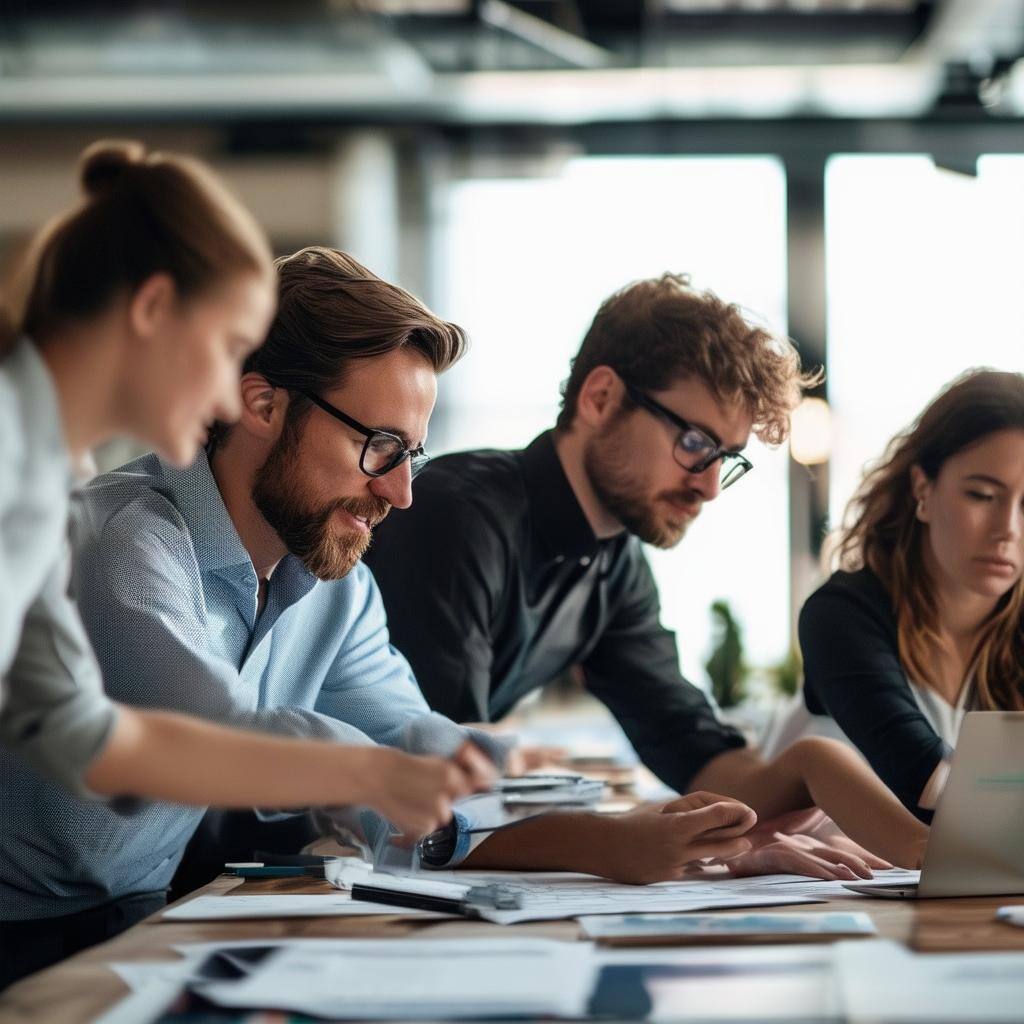 people working together in an office setting