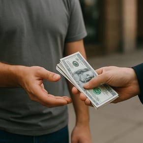 someone being paid cash-1