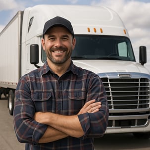 truck driver with semi truck-1